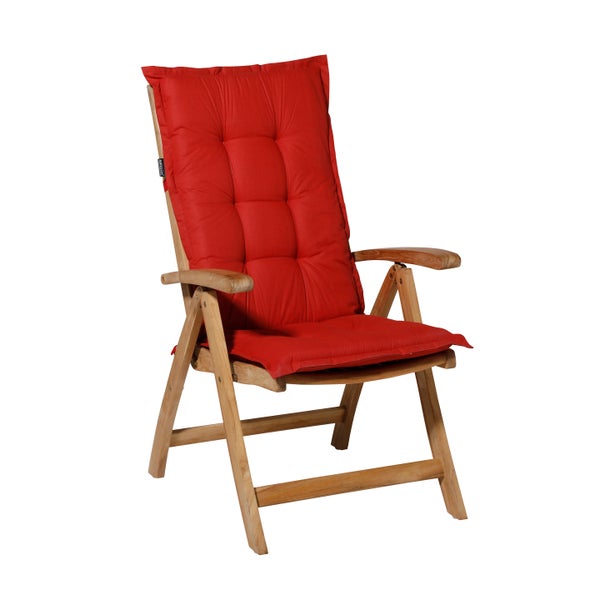 Gartenstuhlauflagen Basic rot - Ca. 105x50 cm - 4er-Set
