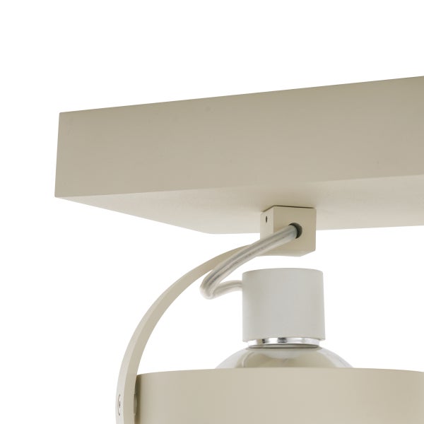 Moderne Deckenleuchte Beige G9 rund schwenk- und neigbar 2-flammig - Go