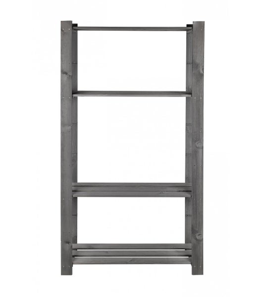 PROREGAL Holzregal Pinepeak HxBxT 150 x 80 x 28 cm 4 Fachboden 1,2 cm Dickes Kiefernholz Grau