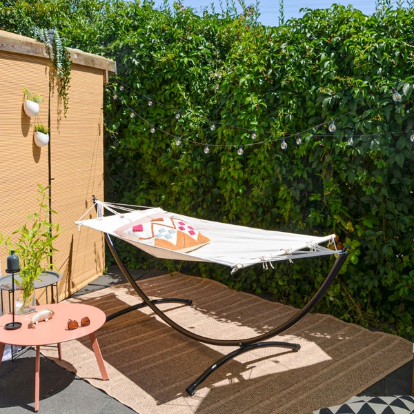 AMANKA Hängematte mit Gestell - 300x100 Garten Liege - Outdoor Indoor Hängemattengestell aus Metall