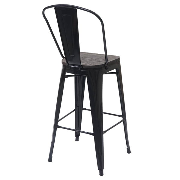 Barhocker aus Holz und Metall