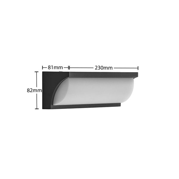 Lucande LED Wandleuchte außen Aune (Modern) in Schwarz aus Aluminium (1 flammig, ) - Außenwandleuchten Wandlampe Led Außenlampe Outdoor für Außenwand/Hauswand Haus Terrasse & Balkon
