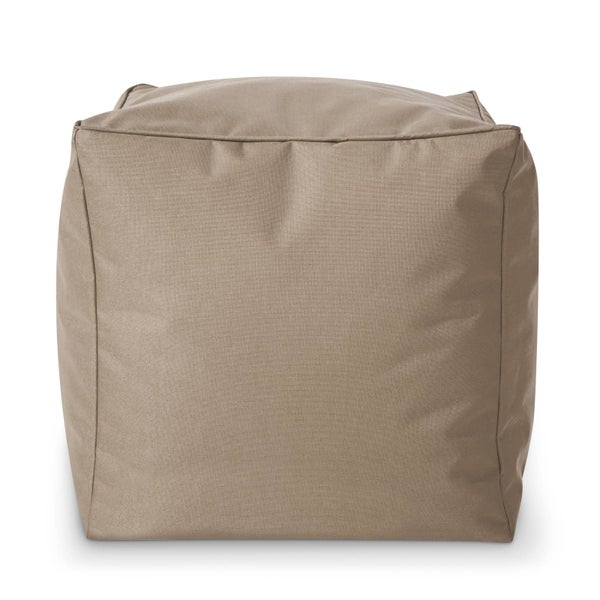 Green Bean Sitzsack-Hocker 40x40x40cm mit EPS-Perlen Füllung - Fußhocker Fußkissen Sitz-Pouf für Sitzsäcke - Bodenkissen für Kinder und Erwachsene - Fußablage Sitzkissen Sitzhocker Taupe