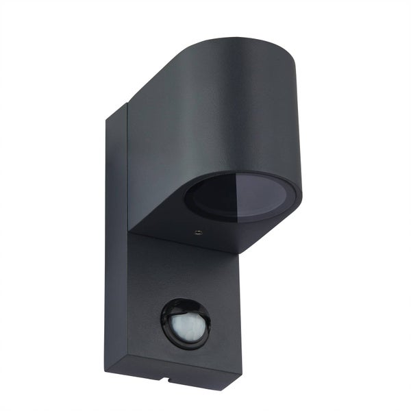 Lindby Wandleuchte außen Gelso mit Bewegungsmelder (spritzwassergeschützt (Modern) in Schwarz aus Aluminium (1 flammig, GU10) - Wandlampe für Außenwand/Hauswand Haus Terrasse und Balkon