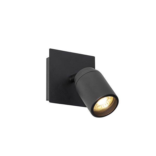 Schwarze Wandleuchte mit verstellbarem Spot