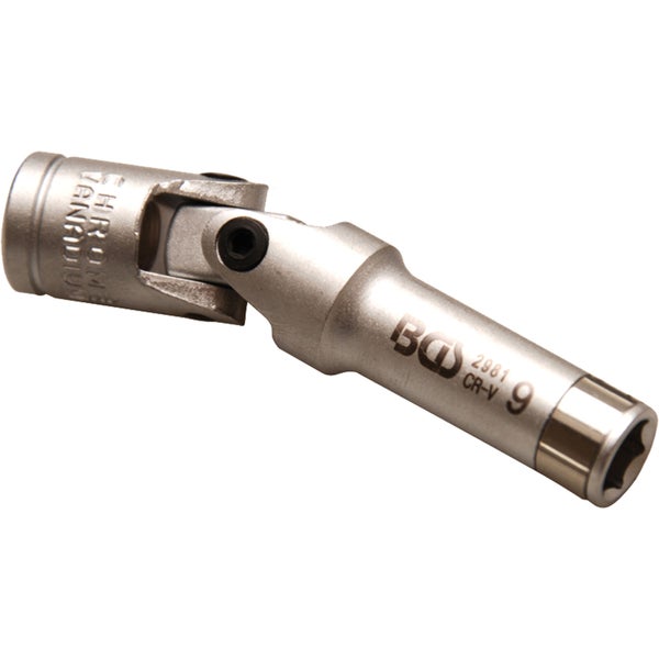BGS Glühkerzen-Gelenk-Einsatz Sechskant Antrieb Innenvierkant 10 mm (3/8) SW 9 mm - 2981