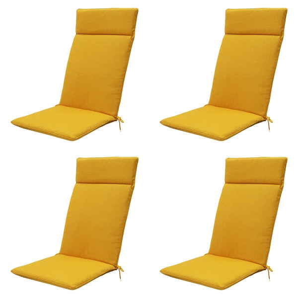 Hochlehnerauflage Gold-Canvas Eco+ - Ca. 120x50 cm - 4er-Set