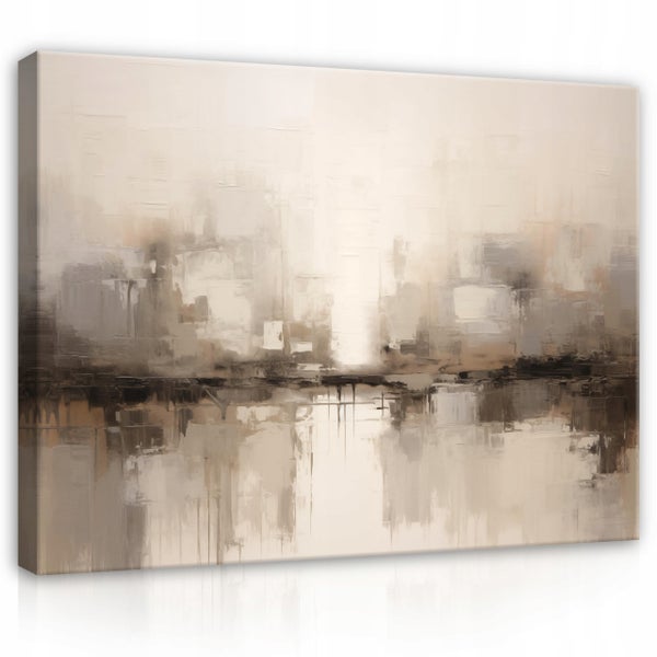 Leinwandbild Abstrakt beige Bilder Modern Wohnzimmer 60X40 cm