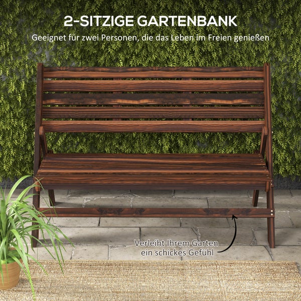 Gartenbank für zwei Personen aus Holz
