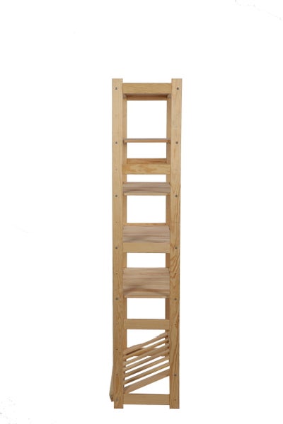 PROREGAL Getränkekistenregal SPREEWALD HxBxT 163x70x33cm 1 Ebene für Kisten + 5 Ablagen Massives Kiefernholz Natur