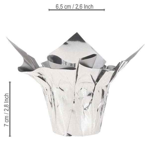 Silberne Manschette mit einer Höhe von 7 cm und einer Breite von 6,5 cm