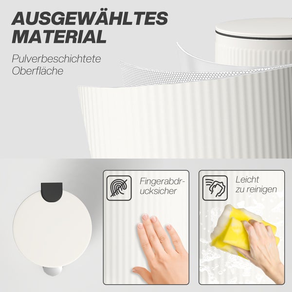 Pulverbeschichtete Oberfläche, fingerabdrucksicher und leicht zu reinigen.