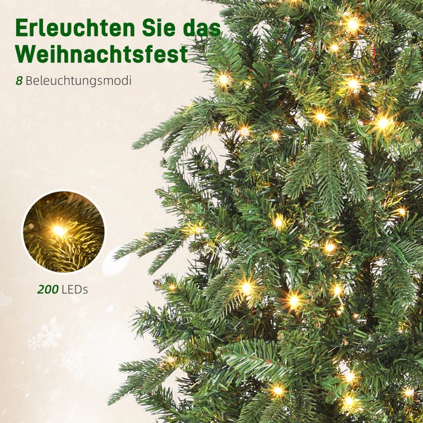 Künstlicher Weihnachtsbaum mit 200 LEDs und acht Beleuchtungsmodi