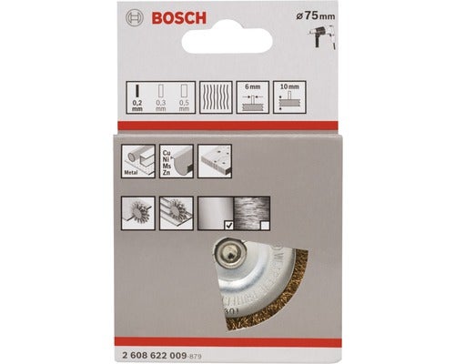 Scheibenbürste Bosch vermessingt 75 mm, 0,2 mm, 10 mm