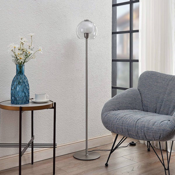 Lucande Stehlampe Kaiya (Modern) in Alu aus Metall (1 flammig, E27) - Stehleuchte Standleuchte Floor Lamp Wohnzimmerlampe Wohnzimmerleuchte