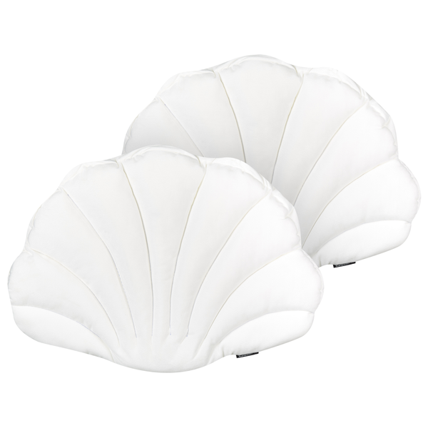Dekokissen 2er Set CONSOLIDA Samtstoff 47 x 35 cm Cremeweiß Ohne Muster