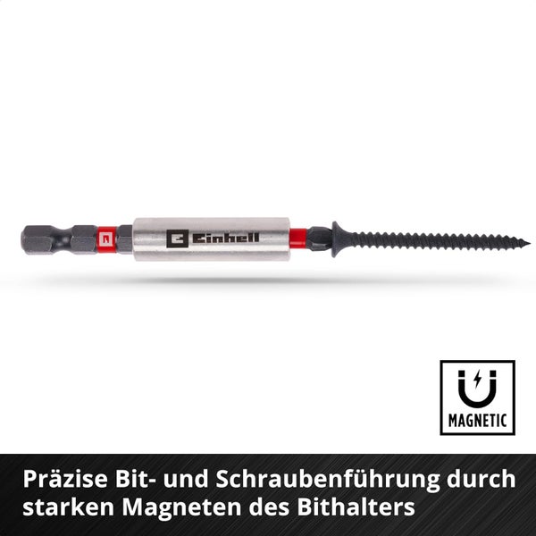 Original Einhell M-CASE 39-tlg. schlagfestes Zubehör-Set (25-mm-Bits, Metallbohrer, 60-mm-Bithalter, Steckschlüssel, Senker inkl. Aufbewahrungsbox)