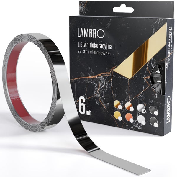 Lambro Zierleiste aus Edelstahl, 6 Meter, mit Verpackung
