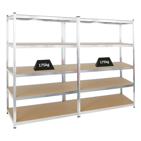 PROREGAL Mega Deal 2x Schwerlastregal Ragnar HxBxT 180 x 120 x 60 cm Fachlast 175 kg Verzinkt