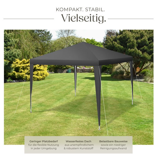 Pavillon tectake Farah wasserdicht 3 x 3 m grau