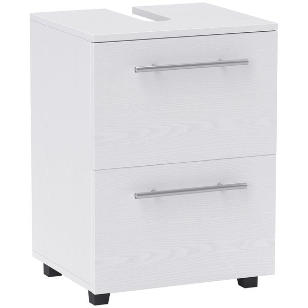 HOMCOM Waschbeckenunterschrank Unterschrank mit Schrankfach, Schublade, Waschtischunterschrank, Badunterschrank mit Kippschutz für wandmontierte Becken Weiß, 41,5 x 35,5 x 59 cm
