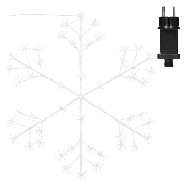 ECD Germany LED-Schneeflocke mit 384 warmweißen LEDs, 120 cm, Dekorative Hängende Weihnachtsbeleuchtung für Innen/Außen, IP44 Wasserdicht, Fenstersilhouette Fenster Deko Lichterkette für Weihnachten