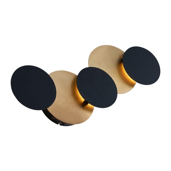 Wandleuchte mit runden, dekorativen Elementen in zwei unterschiedlichen Farben