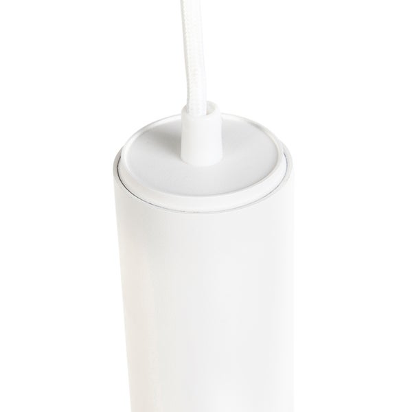 Zylinderförmige Hängeleuchte mit Textilkabel