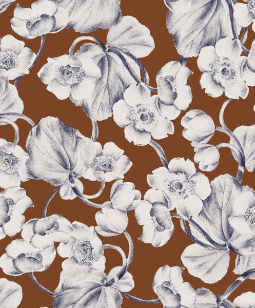 Masureel Tapete Blumen Braun - 53 cm x 10.05 m - 630630