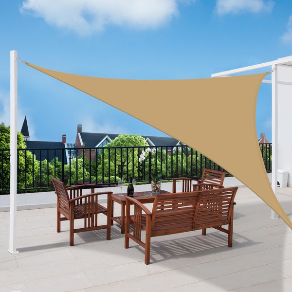 SolVision PS9 Sonnensegel 420x420x600cm dreieckig Sand PE