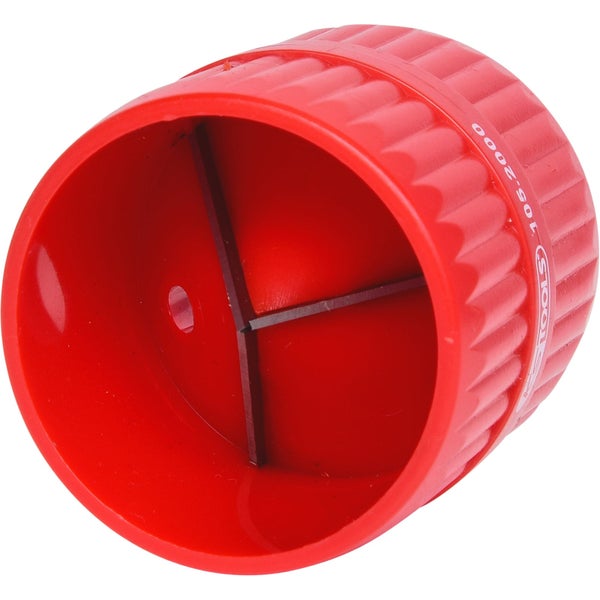 KS Tools Universal-Innen- und Außenentgrater für Rohre mit geriffeltem Kunststoffgehäuse und Stahlklingen.