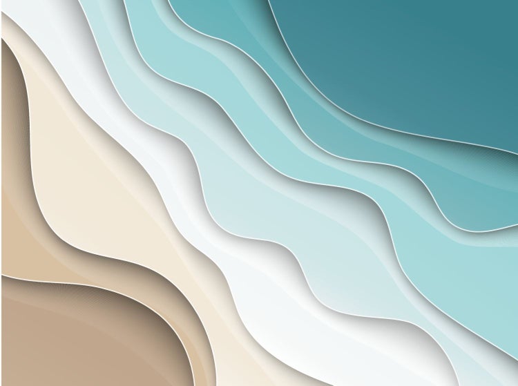 Abstrakte Darstellung von Strand und Meer mit Wellenmuster