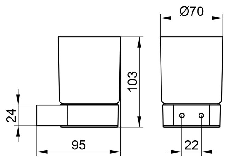 KEUCO Zahnputzbecher-Halter Aluminium (matt) und Acrylglas, Zahnbürstenhalter, Wandmontage, Plan