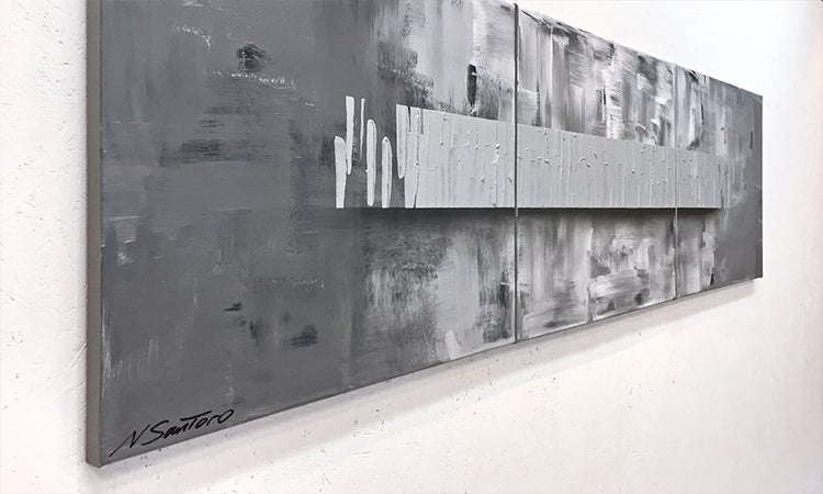 Das Wohnzimmerbild -Clear View- 180x50x2 cm handgemaltes Unikat