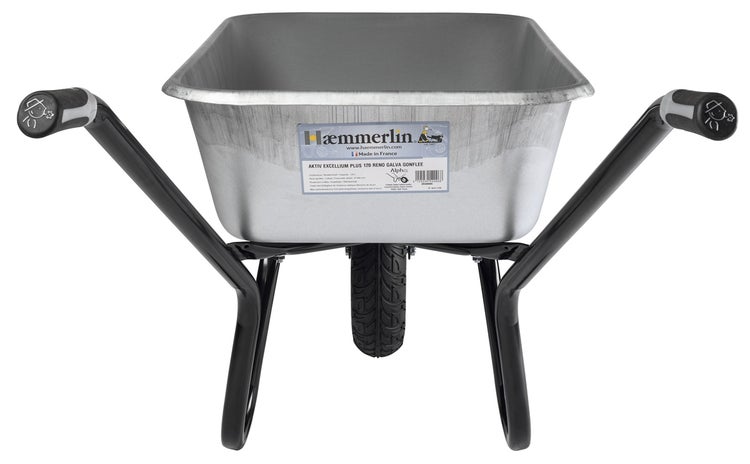 Schubkarre verzinkt Haemmerlin Aktiv Excellium Plus 120 – 120 l, 250 kg, Alpha-Gestell
