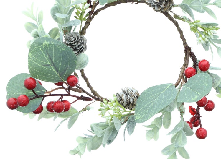 FRANK FLECHTWAREN | Kranz Rote Beeren, klein, D: 22 cm, KUNSTSTOFF
