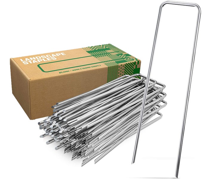 GardenGloss Anti-Rost Erdanker aus Stahl (25 Stück) - Stabile Heringe / Bodenanker für Unkrautvlies, Gartenvlies, Zaun & Camping - Metallheringe 150 MM Lang, 25 MM Breit, Ø 3 MM