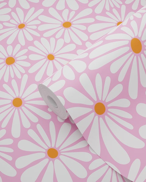 Tapetenrolle mit Gänseblümchenmuster