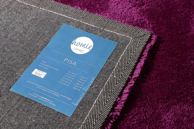 Teppich Rund Pink Violett Hochflor Pisa Homie Living 200 cm rund