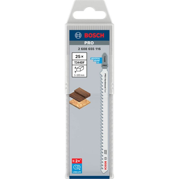Bosch PRO Hardwood fast T344DF Stichsägeblatt 152 mm 25-tlg. - 2608655116
