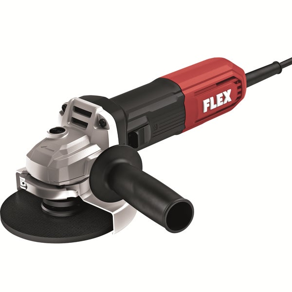 Winkelschleifer von FLEX mit Zusatzhandgriff und Trennscheibe