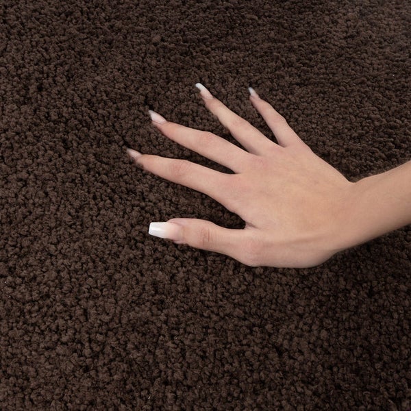 FLOORDIREKT Badematte Sky Soft - Reckteckig - Rutschhemmende Rückseite - Braun - 50 x 60 cm