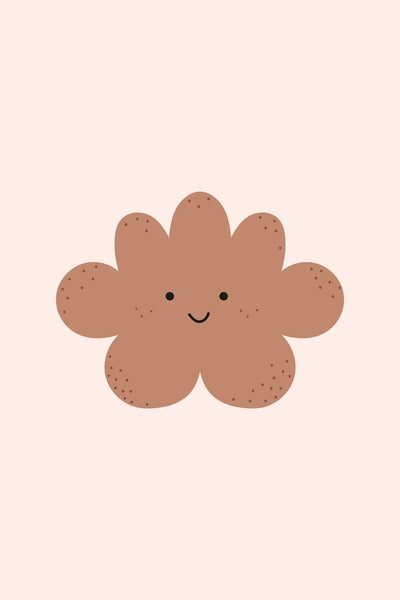 Illustration einer Wolke mit Gesicht