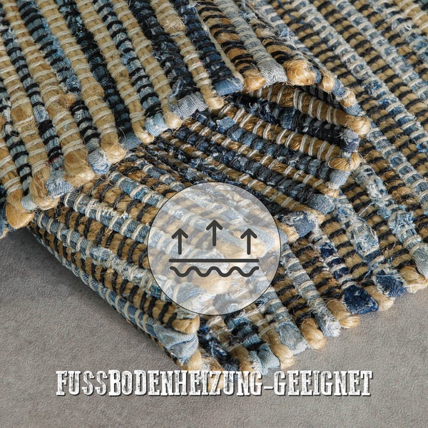 Handwebteppich Denim Blau Denim Feels WECONhome 140x200 cm