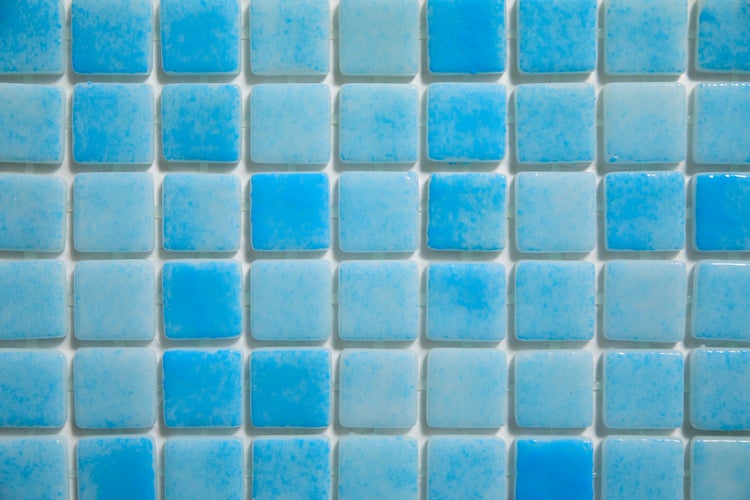 Gepresstes Glasmosaik auf Netz für Badezimmer und Küche 32.5cm x 51.5cm - Caribbean Pool
