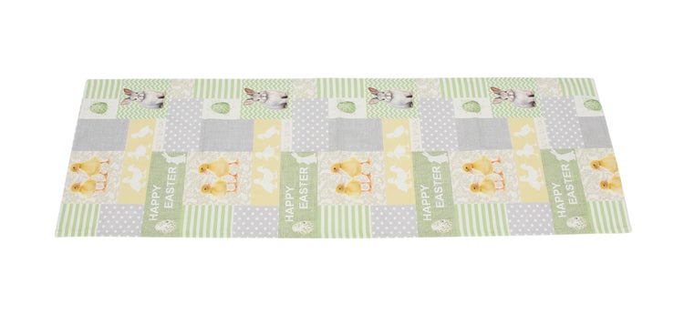 FRANK FLECHTWAREN|Tischläufer Osterpatchwork, 40 x 140 cm, BAUMWOLLE, POLYESTER