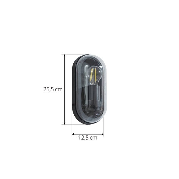 Lucande Wandleuchte außen Serine in Schwarz aus Aluminium (1 flammig, E27) - Außenwandleuchten Wandlampe Led Außenlampe Outdoor für Außenwand/Hauswand Haus Terrasse & Balkon
