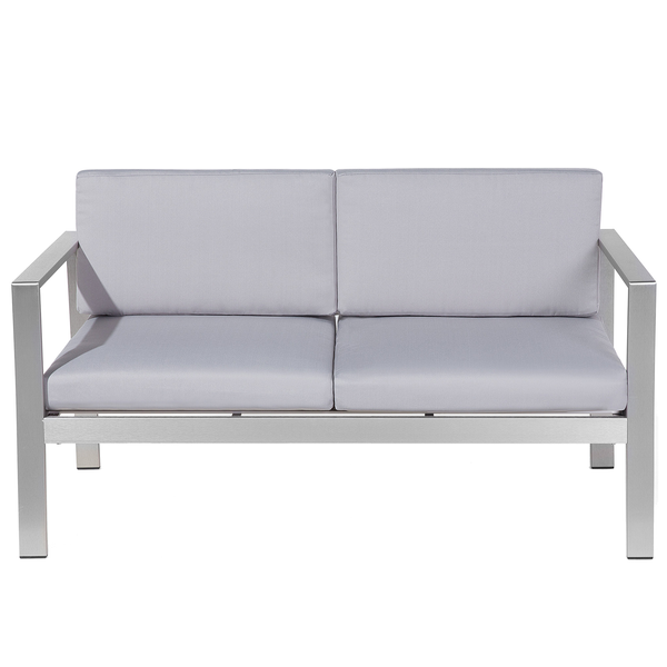 Gartensofa 2-Sitzer SALERNO Metall Hellgrau