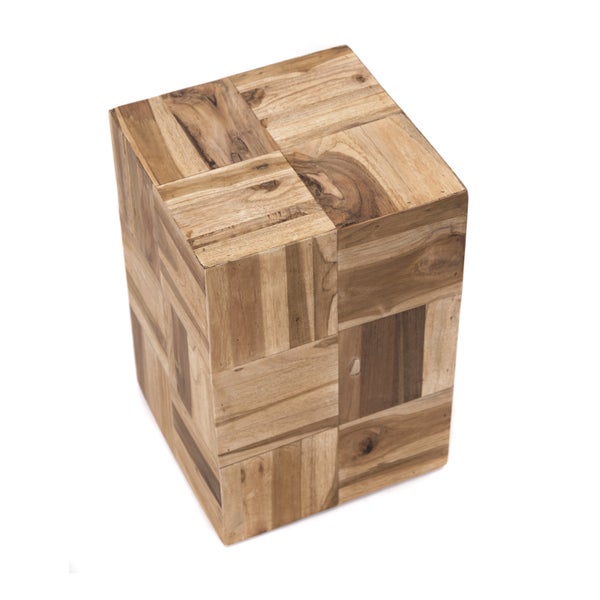 Beistelltisch Cubes Teak Massivholz naturfarben