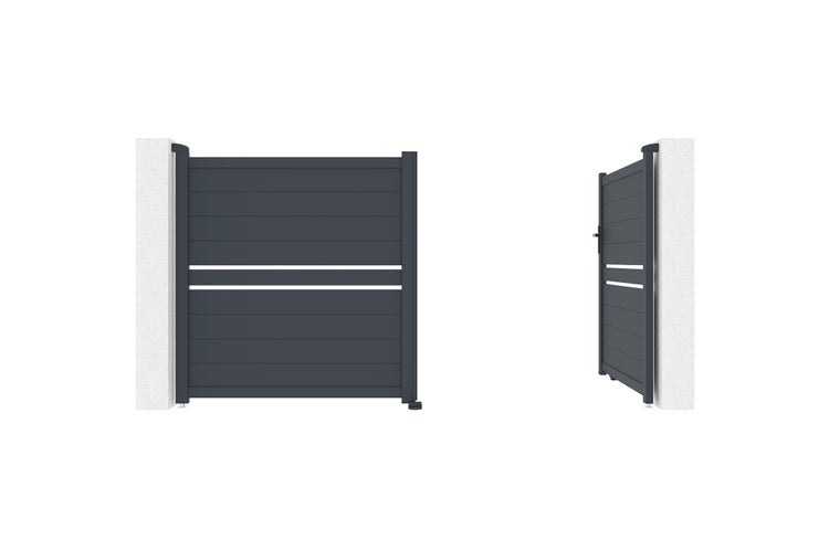 Flügeltor 3m CIMONE H.160 graues Aluminium